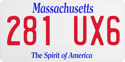 MA license plate 281UX6