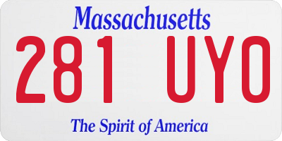 MA license plate 281UY0