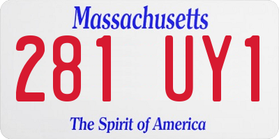 MA license plate 281UY1