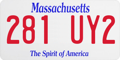 MA license plate 281UY2