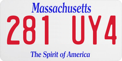 MA license plate 281UY4