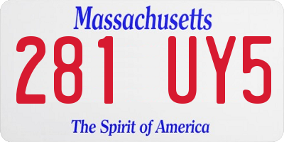 MA license plate 281UY5
