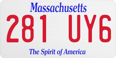 MA license plate 281UY6