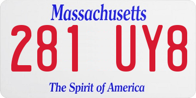 MA license plate 281UY8