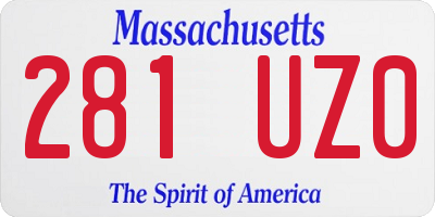 MA license plate 281UZ0
