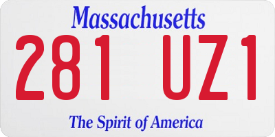 MA license plate 281UZ1