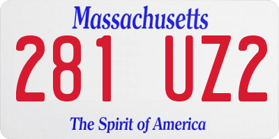 MA license plate 281UZ2