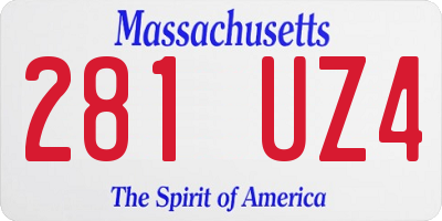 MA license plate 281UZ4