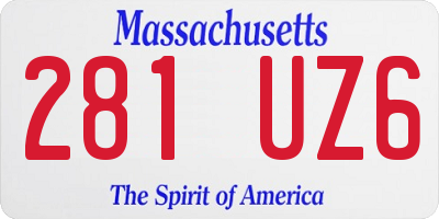 MA license plate 281UZ6