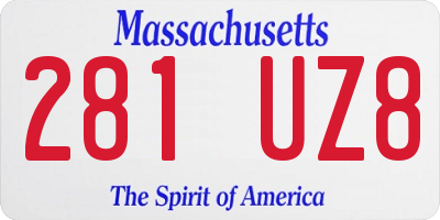 MA license plate 281UZ8
