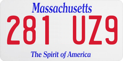 MA license plate 281UZ9