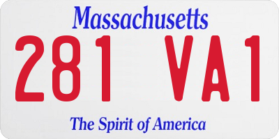 MA license plate 281VA1