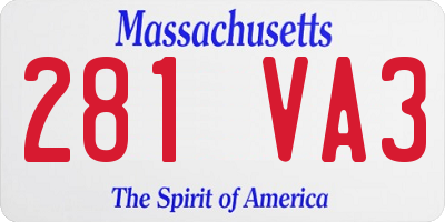 MA license plate 281VA3