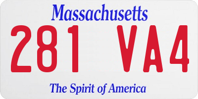MA license plate 281VA4