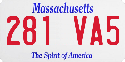 MA license plate 281VA5