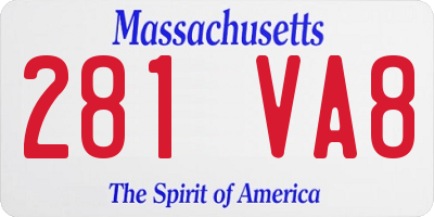 MA license plate 281VA8