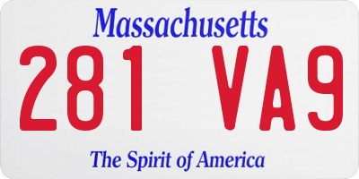 MA license plate 281VA9