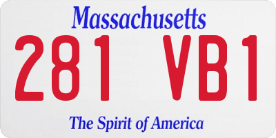 MA license plate 281VB1