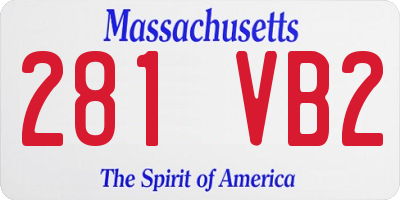 MA license plate 281VB2