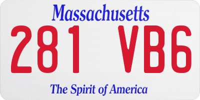 MA license plate 281VB6