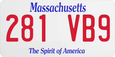 MA license plate 281VB9