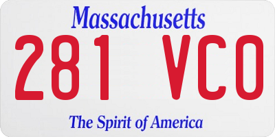 MA license plate 281VC0