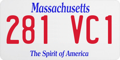 MA license plate 281VC1