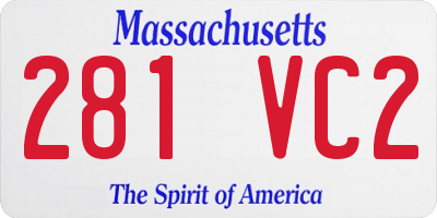 MA license plate 281VC2