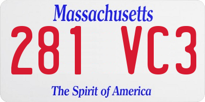 MA license plate 281VC3