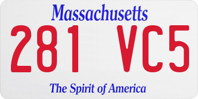 MA license plate 281VC5