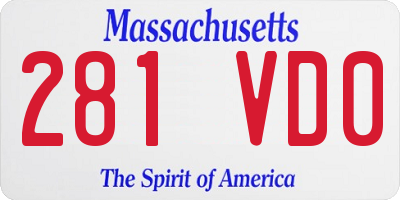 MA license plate 281VD0