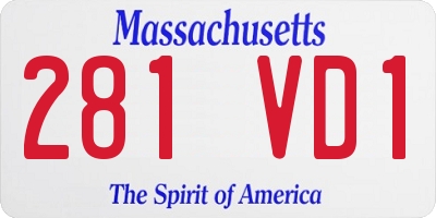 MA license plate 281VD1