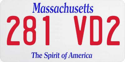 MA license plate 281VD2