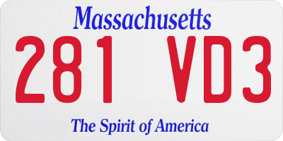 MA license plate 281VD3