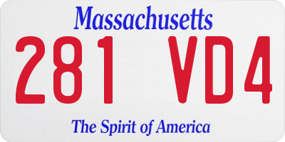 MA license plate 281VD4