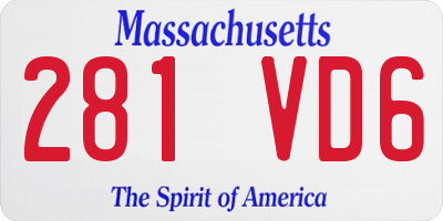 MA license plate 281VD6