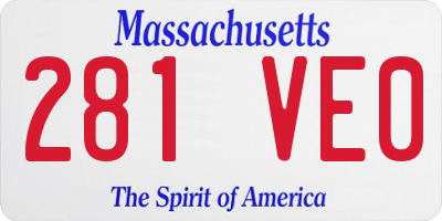 MA license plate 281VE0
