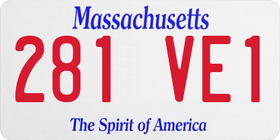MA license plate 281VE1