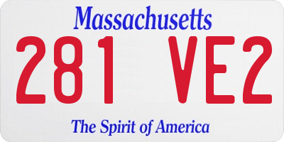 MA license plate 281VE2