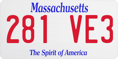 MA license plate 281VE3
