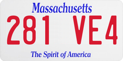 MA license plate 281VE4