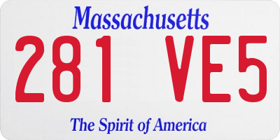 MA license plate 281VE5