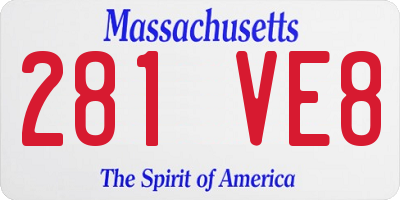 MA license plate 281VE8