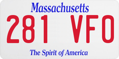 MA license plate 281VF0