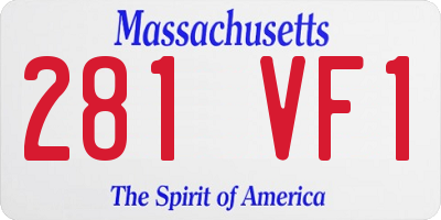 MA license plate 281VF1