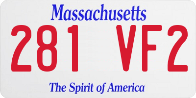 MA license plate 281VF2