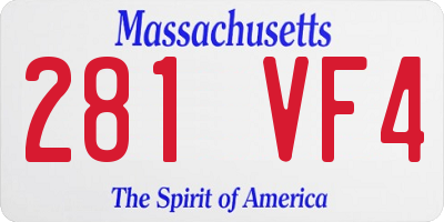 MA license plate 281VF4