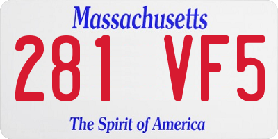 MA license plate 281VF5
