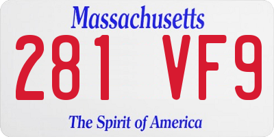 MA license plate 281VF9