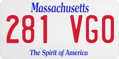 MA license plate 281VG0